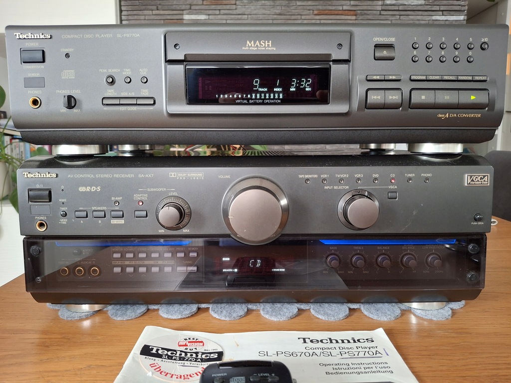 Technics CD Player SL-PS770A z pilotem, stan idealny