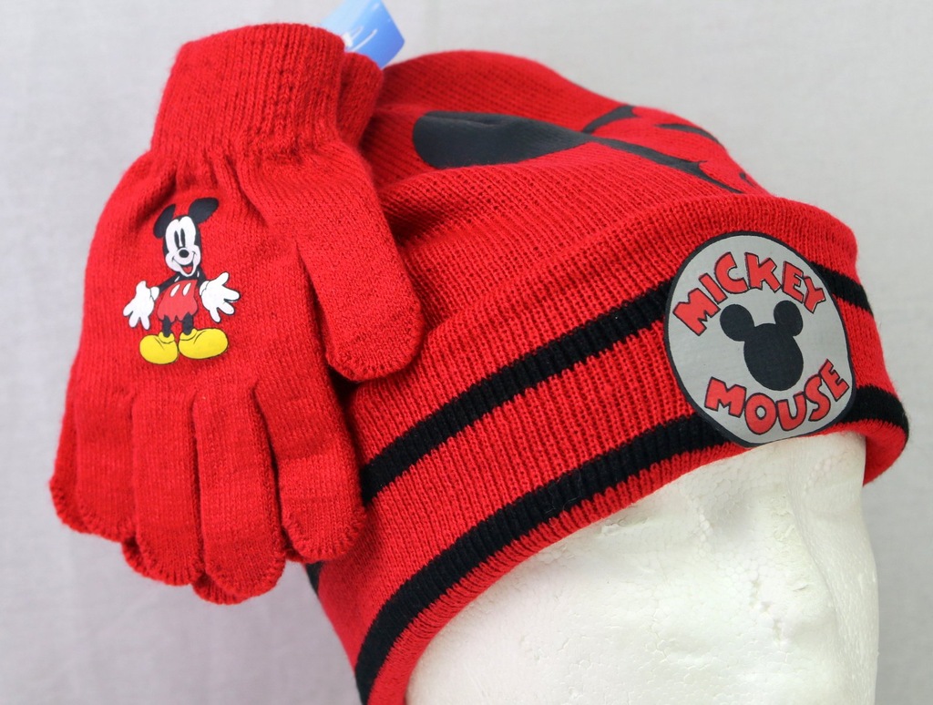 Disney MYSZKA MICKEY Czapka zimowa rękawiczki 3+