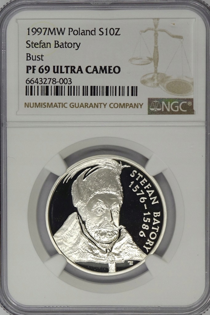 10 zł 1997 Stefan Batory portret - NGC PF69