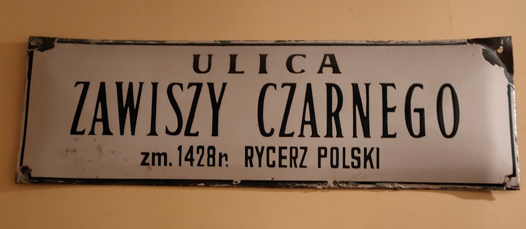 Tablica z nazwą ulicy Łódzka KREMÓWKA ul. Zawiszy