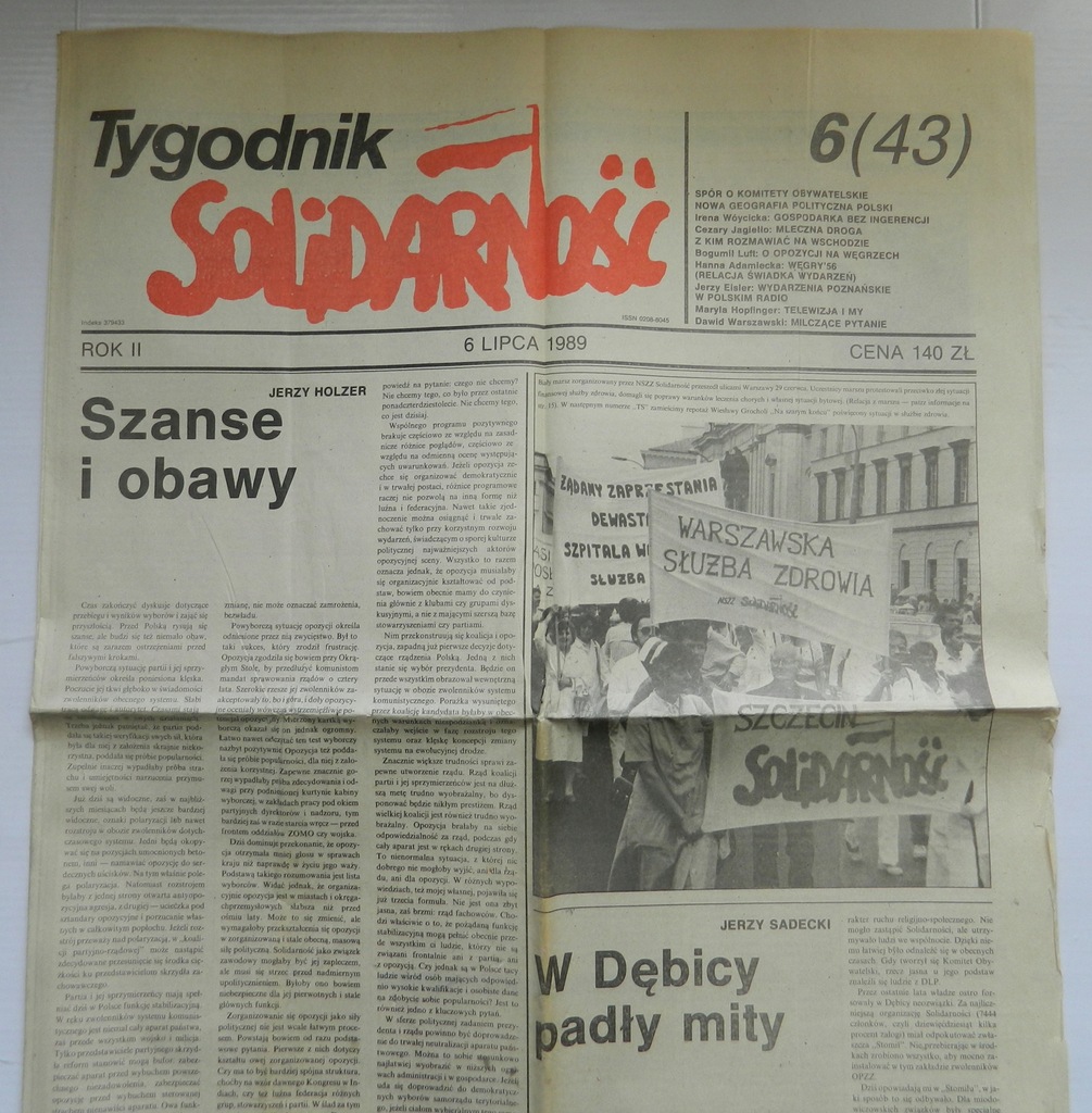 Tygodnik Solidarność Nr 6 1989