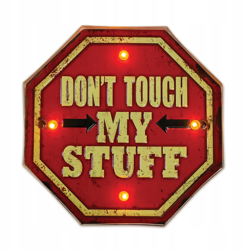 Znak metalowy FOREVER LIGHT Retro LED Don't Touch