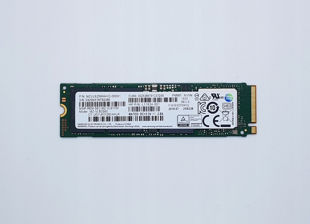 Dysk SSD M.2 256GB Samsung PM981 NVMe MZVLB256HAHQ Gwar.