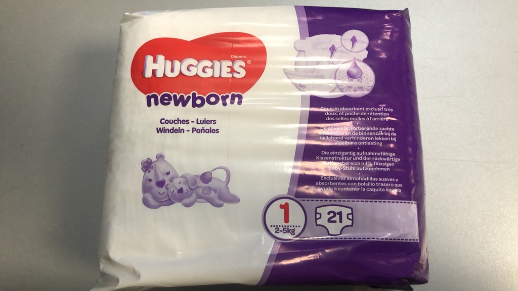 X7913 HUGGIES NEWBORN Pieluchy roz.1 4x21szt