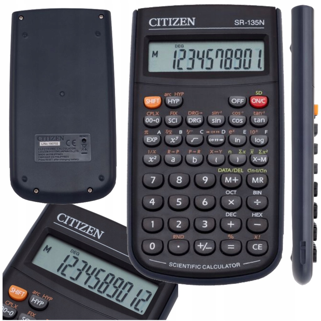 KALKULATOR NAUKOWY CITIZEN MATURA 128 FUNKCJI ETUI