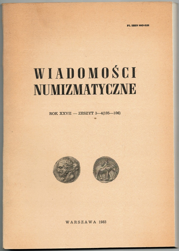 Wiadomości numizmatyczne XXVII Zeszyt 3-4 105-106