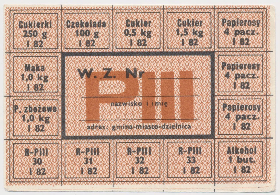 7510. Kartka żywnościowa, PIII - 1982 styczeń