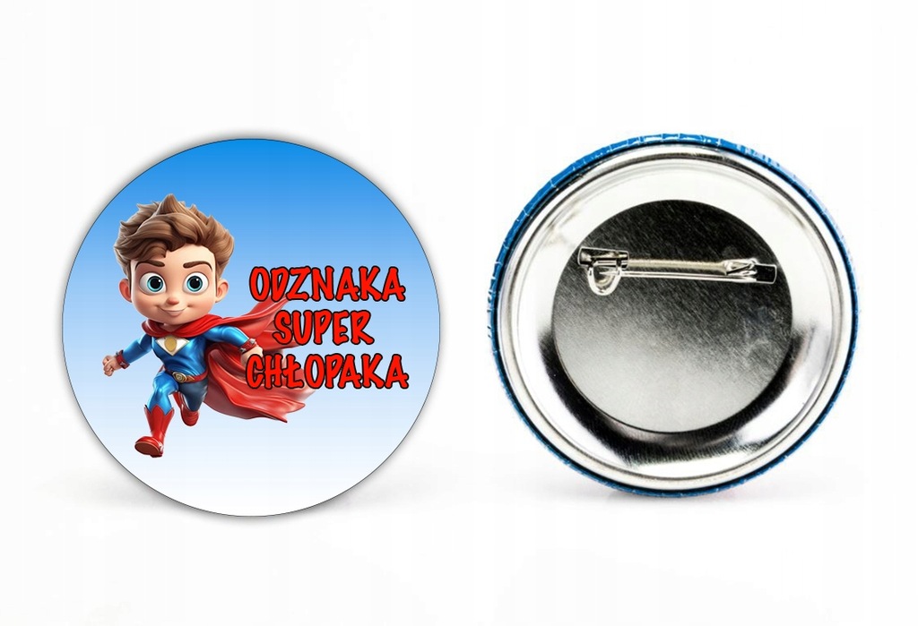 PRZYPINKA PIN ZNACZEK DZIEŃ CHŁOPAKA - SUPER CHŁOPAK + IMIĘ #13