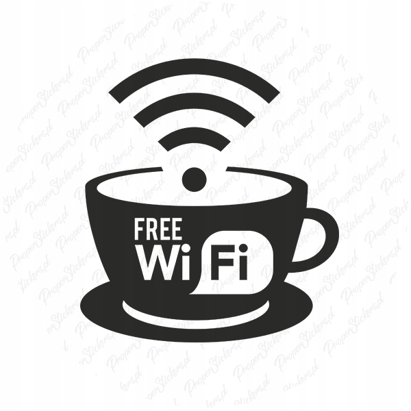 WIFI WI FI WI-FI Wi-Fi Coffe - Naklejka 15 cm
