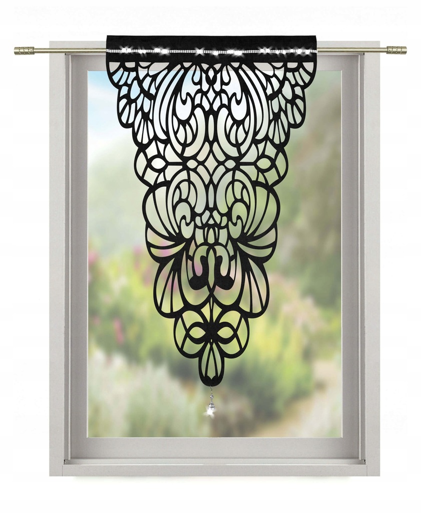 FIRANA PANEL AŻUROWY FILC CYRKONIE 70x130 CZARNY