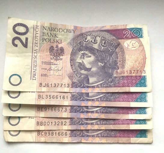 BANKNOTY 20ZŁ 2016r. (BJ, BL, BE, BB, BC)