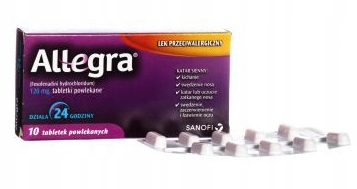 Apteczna Allegra 10 tabletek alergia uczulenie