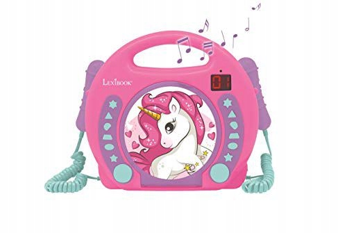 LEXIBOOK RCDK100UNI UNICORN PORTABLE CD MICROPHONES, MUSIC PLAYER, REPEAT A