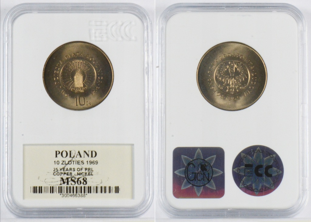 10 ZŁOTYCH 1969 25 LAT PRL MS68 24.07