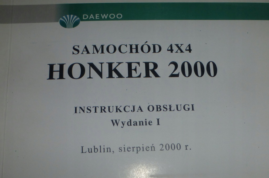 INSTRUKCJA OBSŁUGI Honker 2000