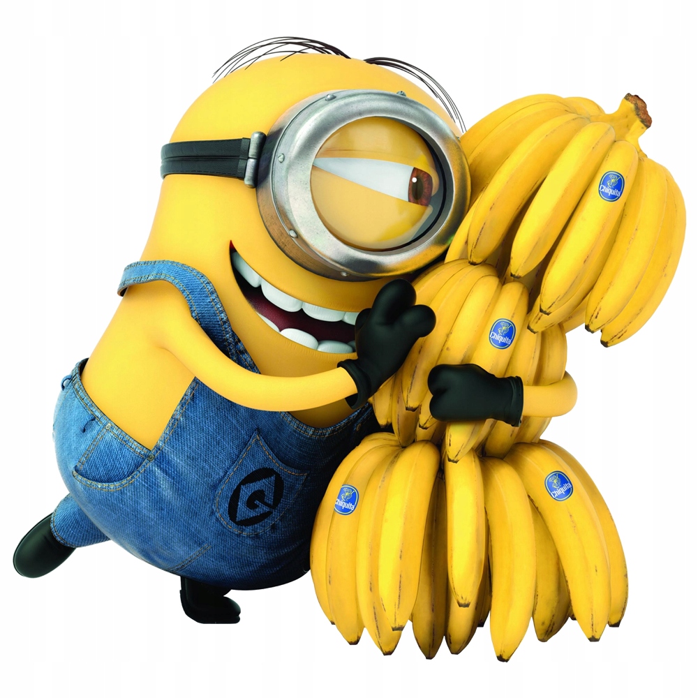 NAKLEJKA na Ścianę MINIONKI BANANA 80x57cm Duża