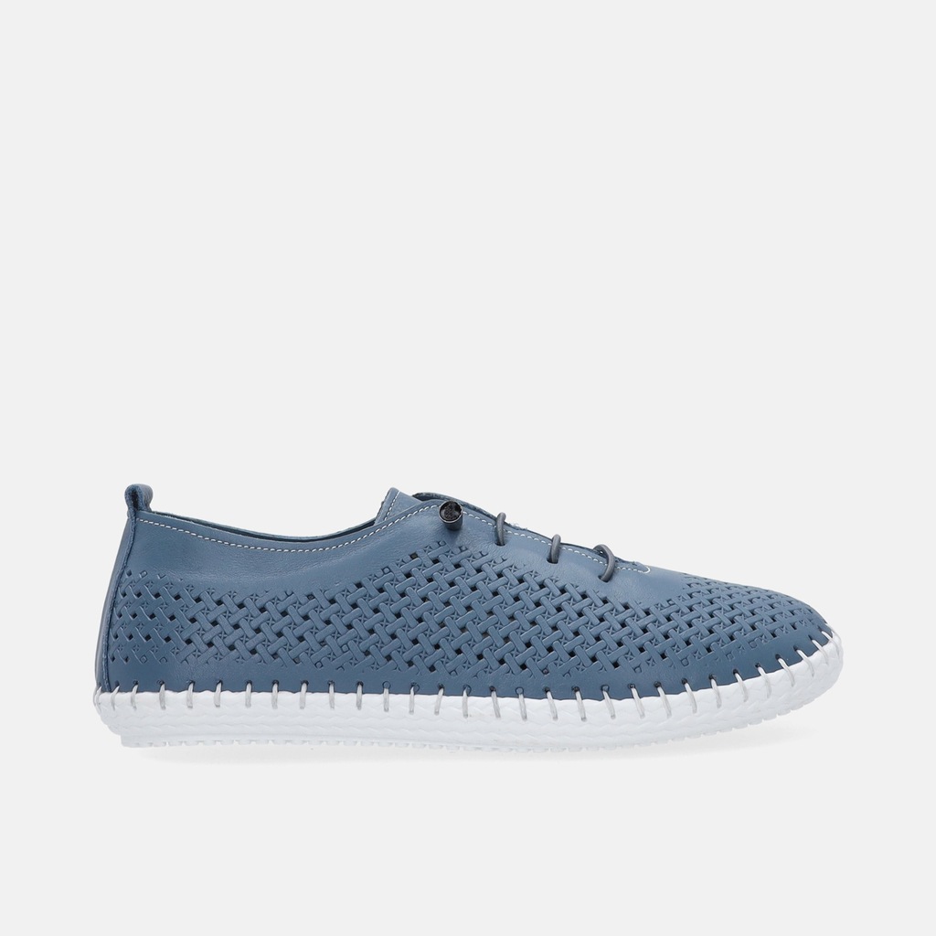 Sportowe skórzane buty damskie VENEZIA w kolorze niebieskim rozm.37