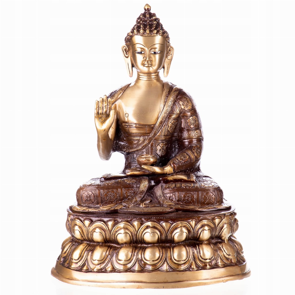 Rzeźba Buddy z Mosiądzu Budda Siedzący na Podstawie Unikat