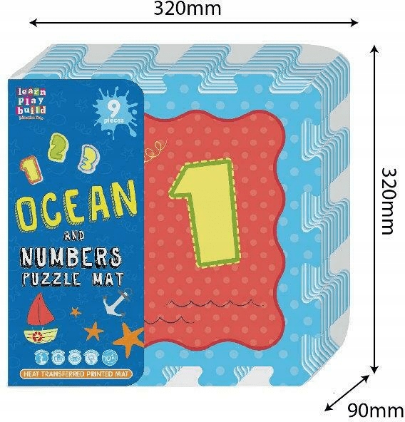 Mata z puzzli Ocean Cyfry 9 elementów