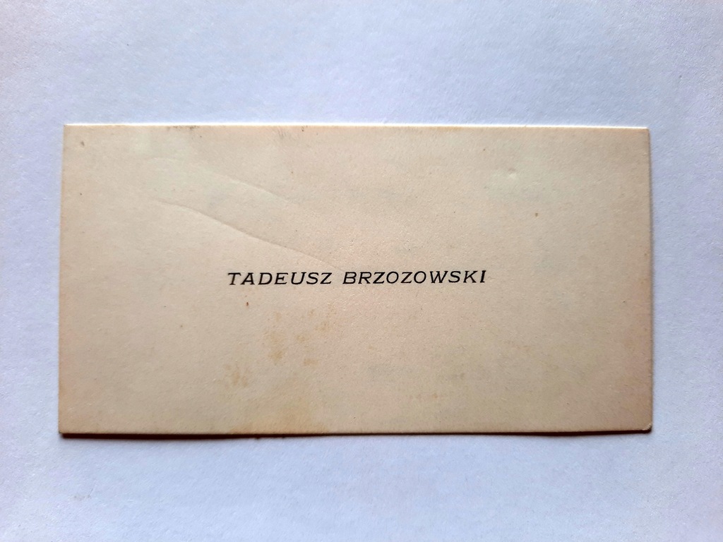Wizytówka - Tadeusz Brzozowski - z roku 1948