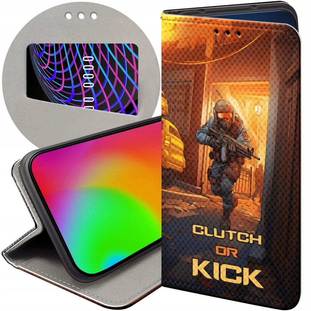 ETUI Z KLAPKĄ DO HUAWEI HONOR 8X WZORY CS GO COUNTER-STRIKE FUTERAŁ CASE