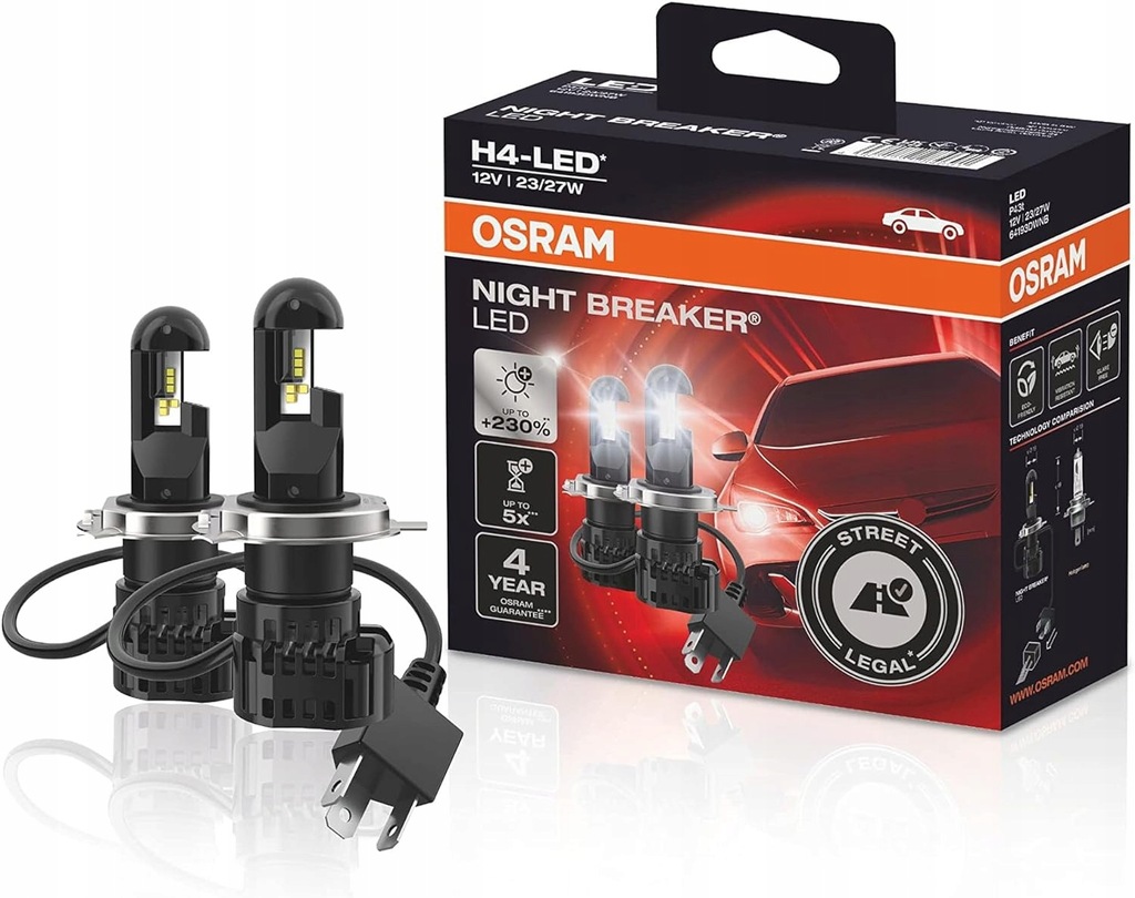 OSRAM H4-LED 12V NIGHT BREAKER do 230% większa jasność