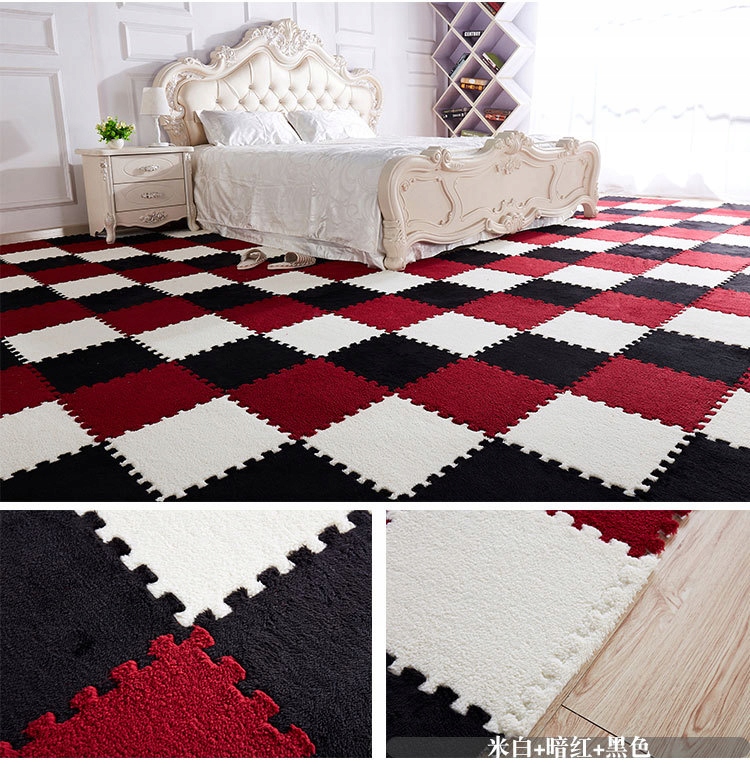 DYWAN PUZZLE-PIANKOWE 30 x 30 cm CIEMNA BORDOWY BORDO MATA