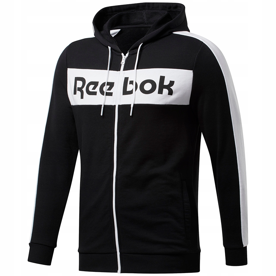 Bluza męska Reebok Te Linear Logo Fz Hoody czarna