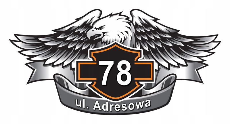 TABLICZKA ADRESOWA HARLEY DAVIDSON ADRES NUMER DOM