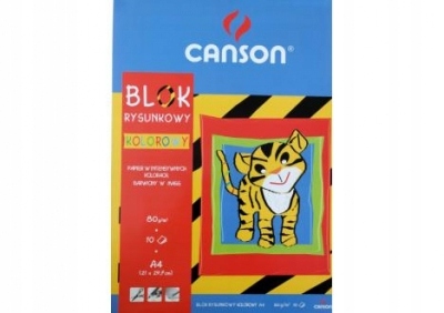 Blok rysunkowy Canson kolorowy A4 80 g 10 arkuszy