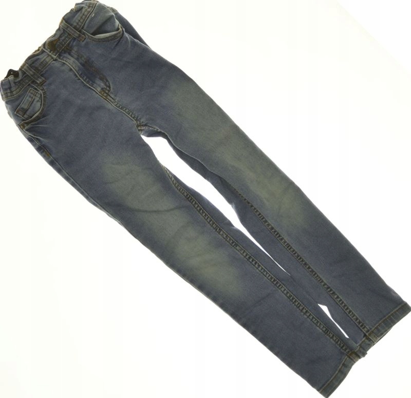 DENIM _ NIEBIESKIE WYCIERANE SPODNIE 8-9 134cm