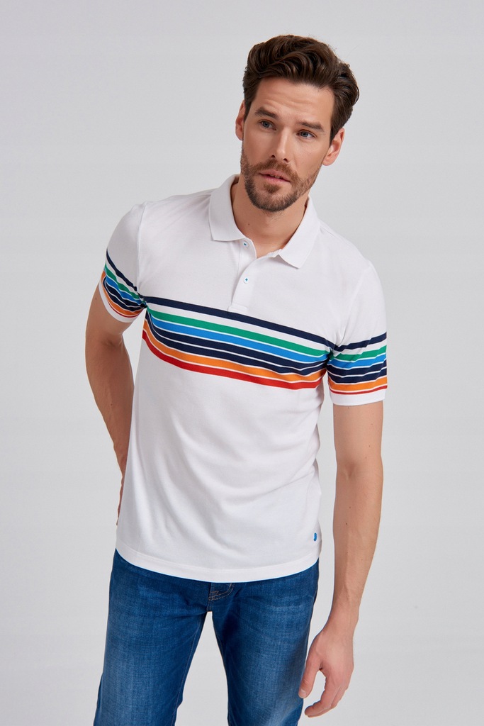 Koszulka Polo White Pasy Pierre Cardin WL20 Future