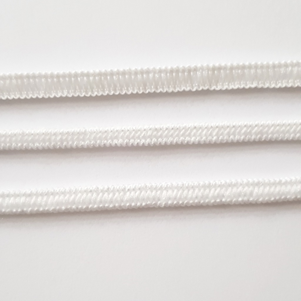 Guma odzieżowa 3 mm na maseczki biała elastyczna