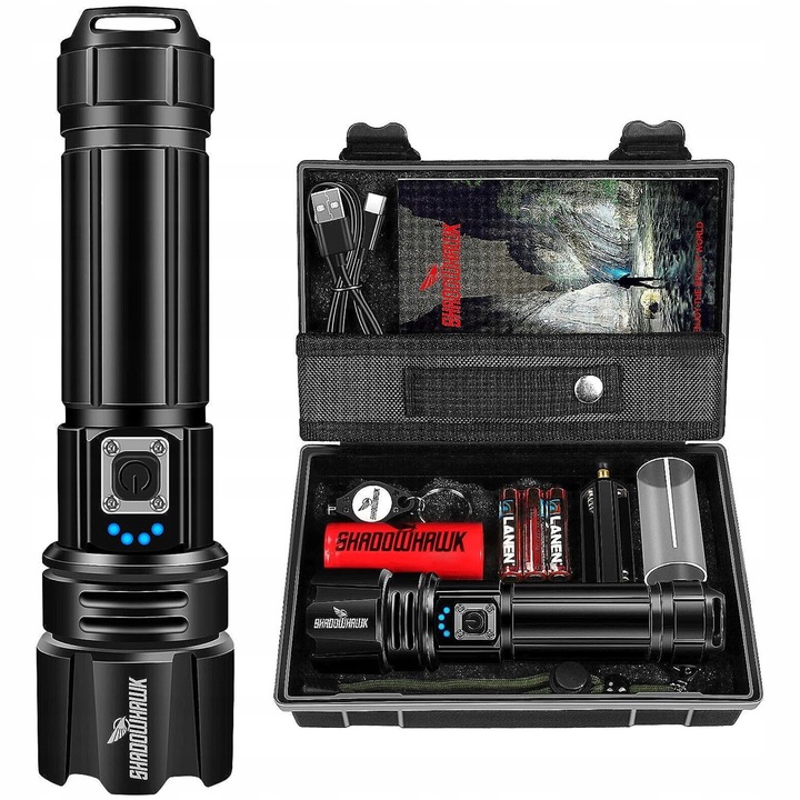 LATARKA LED 20000 LUMENÓW TAKTYCZNA WOJSKOWA MOCNA POLICYJNA SHADOWHAWK