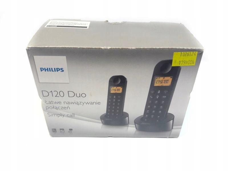 TELEFON BEZPRZEWODOWY PHILIPS D120 DUO Z PUDEŁKIE