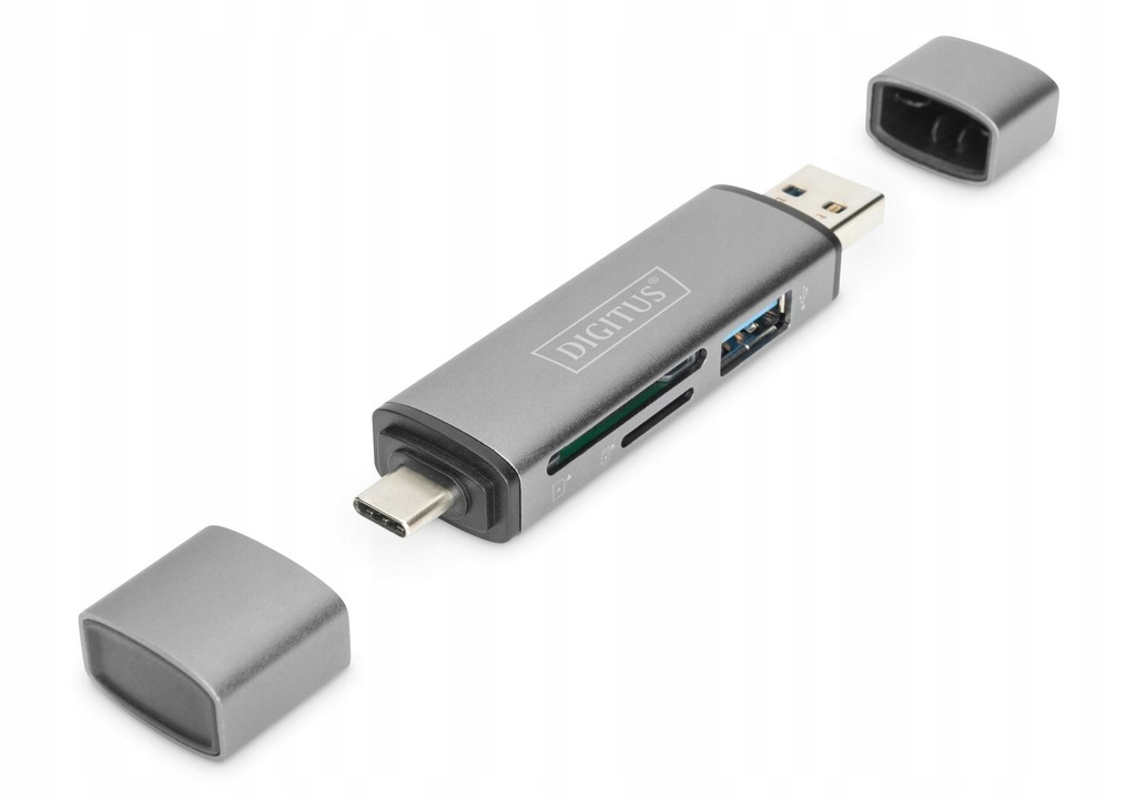 DIGITUS Czytnik kart 3-portowy USB Typ C/ USB 3.0