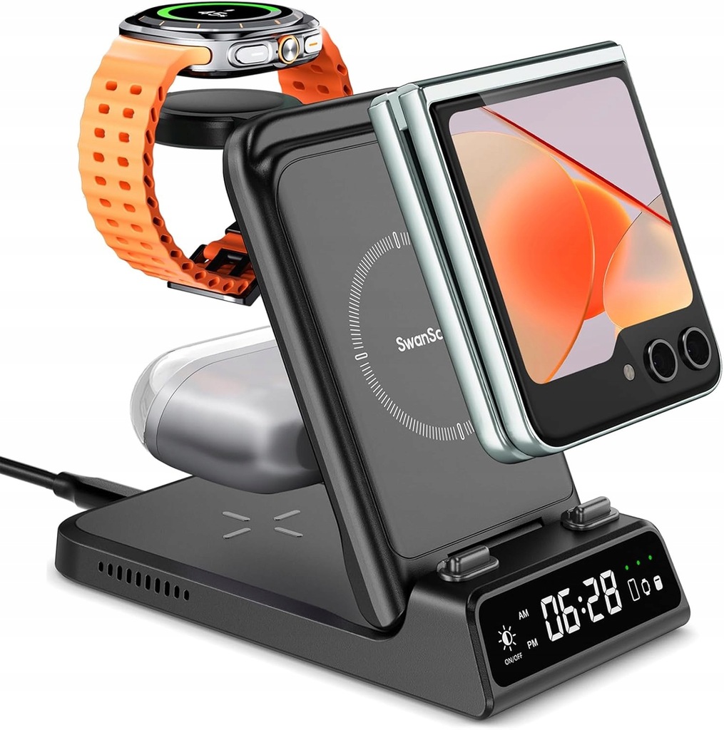 SwanScout Indukcyjna stacja ładująca 3w1 ładowarka bezprzewodowa Samsung