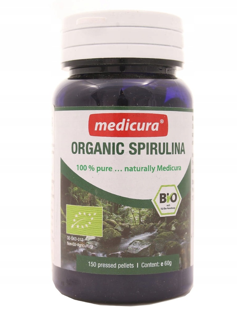 Spirulina w pastylkach glony BIO Medicura 150tabl