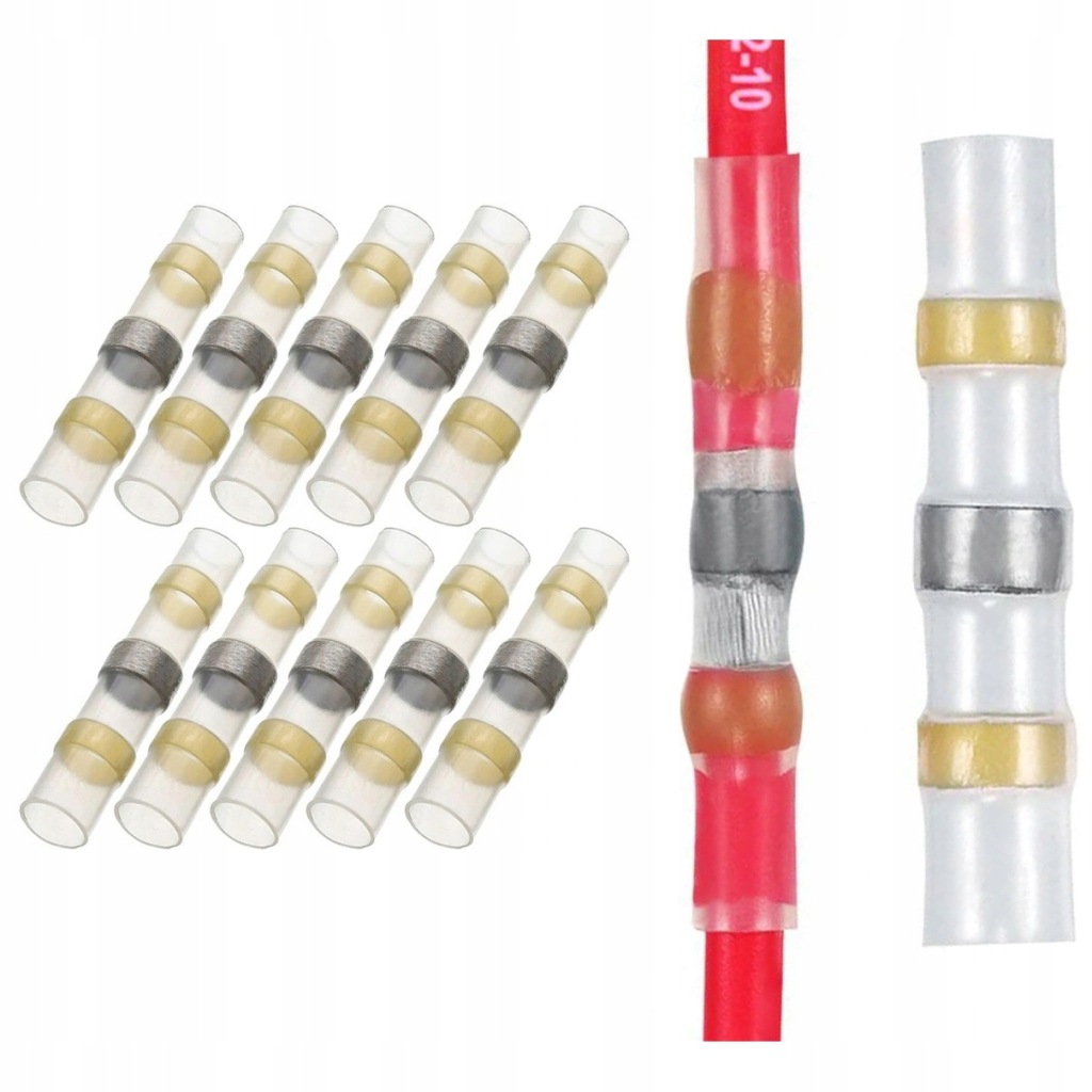 ZŁĄCZKA koszulki CYNĄ TERMOKURCZLIWE 4 -6 MM 10SZT