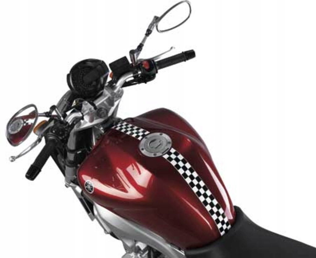 Naklejki motocyklowe pasy CAFE RACER szachownica