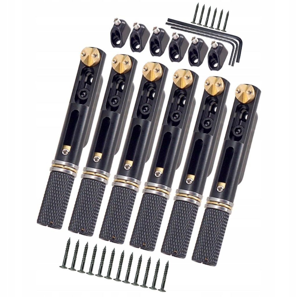 6 Strings Guitar Bridge Set Saddle Metal Replacement Parts for Black