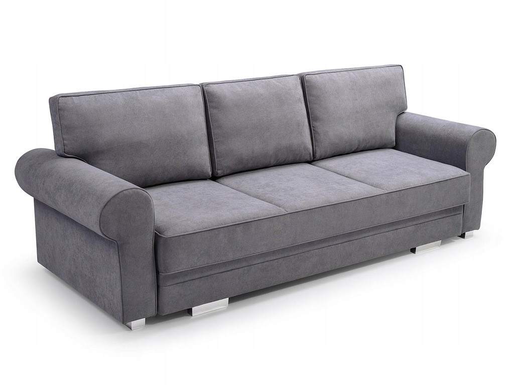 Klasyczna Kanapa Sofa Szara Rozkładana Salon GR2