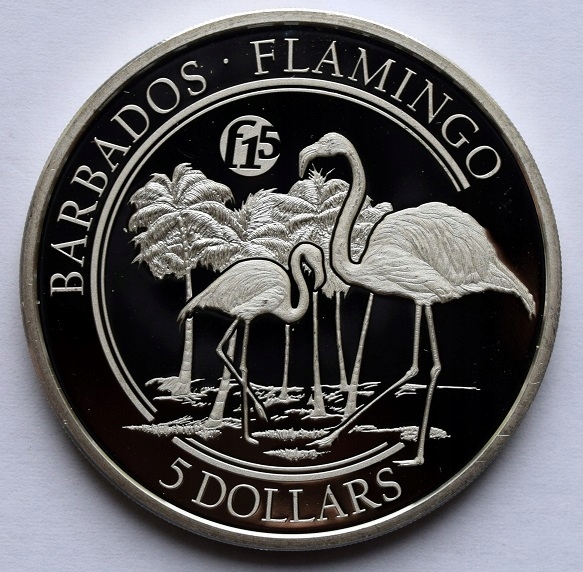 BARBADOS - 5 DOLLARS 2018 - FLAMING - F15