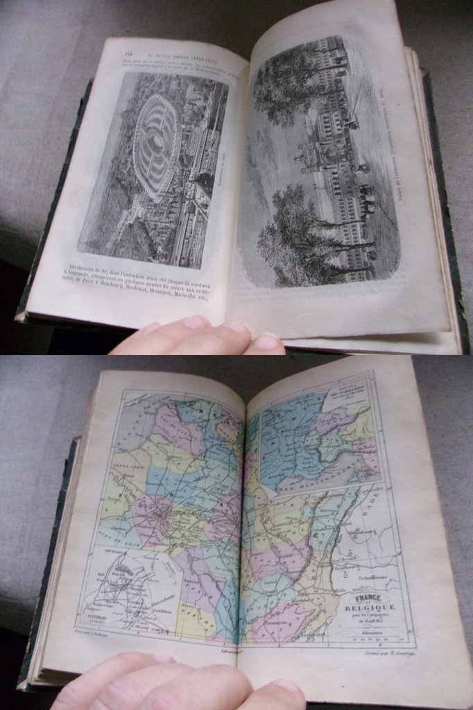 piękna HISTORIA FRANCJI setki rycin KOLOROWE MAPY PÓŁSKÓREK 1873