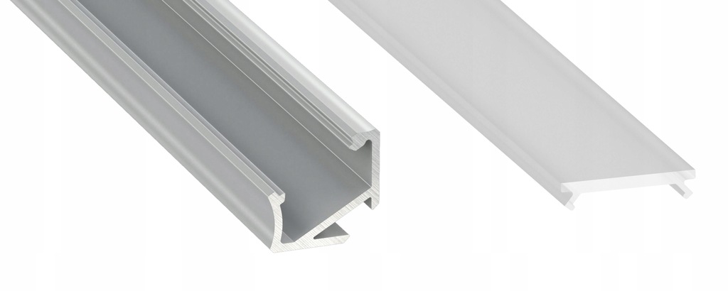 Profil aluminiowy H 30°/60° 1m Srebrny z kloszem