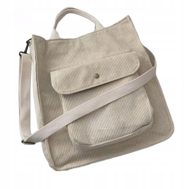 Vintage sztruksowa torba na ramię dla kobiet