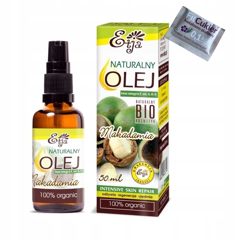 Etja Olej z Orzechów Makadamia bio 50ml ZIMNOTŁOCZ