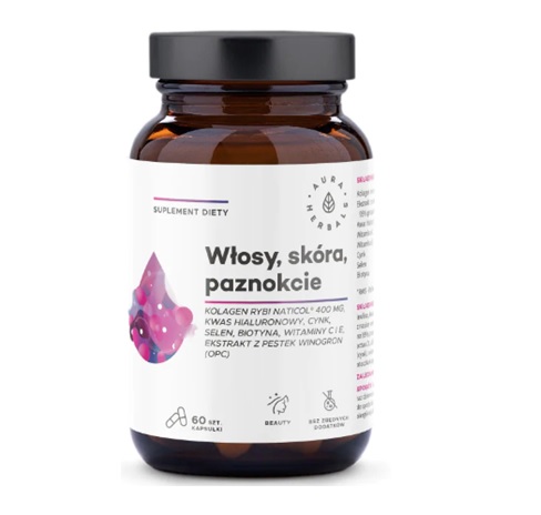 Aura Herbals Kolagen Rybi NatiCol - Włosy, Skóra, Paznokcie (60kaps)