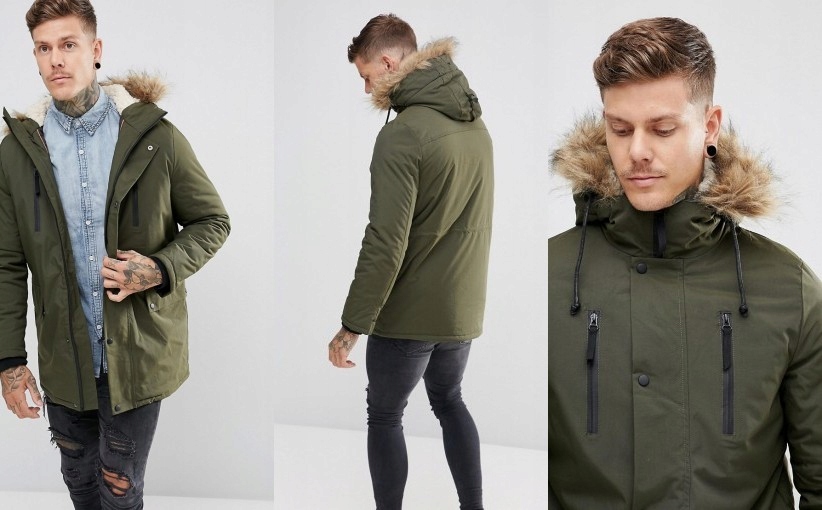 G5L103*NEW LOOK KURTKA PARKA MĘSKA KHAKI XS I10