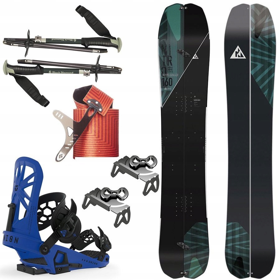 Splitboard NITRO+foki+kiije + wiązania+harszle